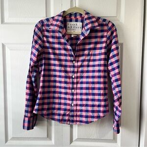Frank Eileen XSmall Pink Check Plaid Flannel Barry Button Down Shirt Long Sleeve